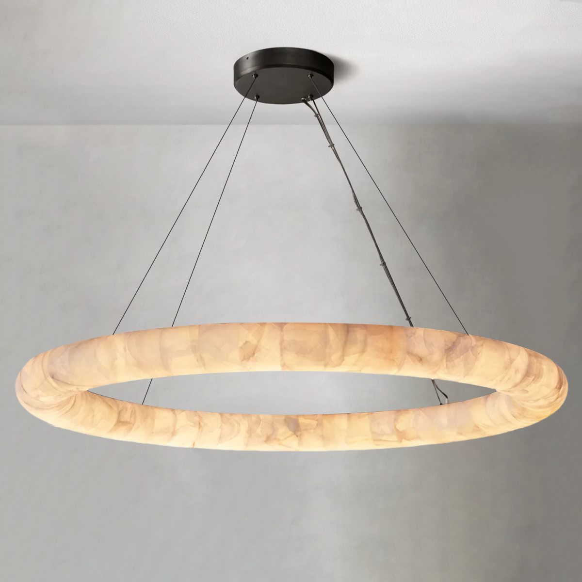 Rivaga Lisse Alabaster Round Chandelier 31" 41" 61"D