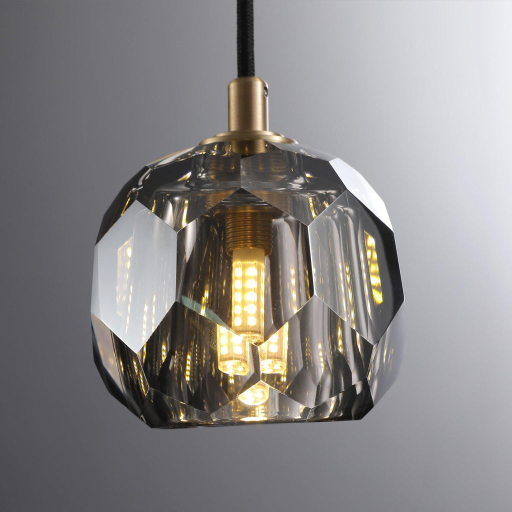 Bille De Crystal Glass Cord Pendant 5''D
