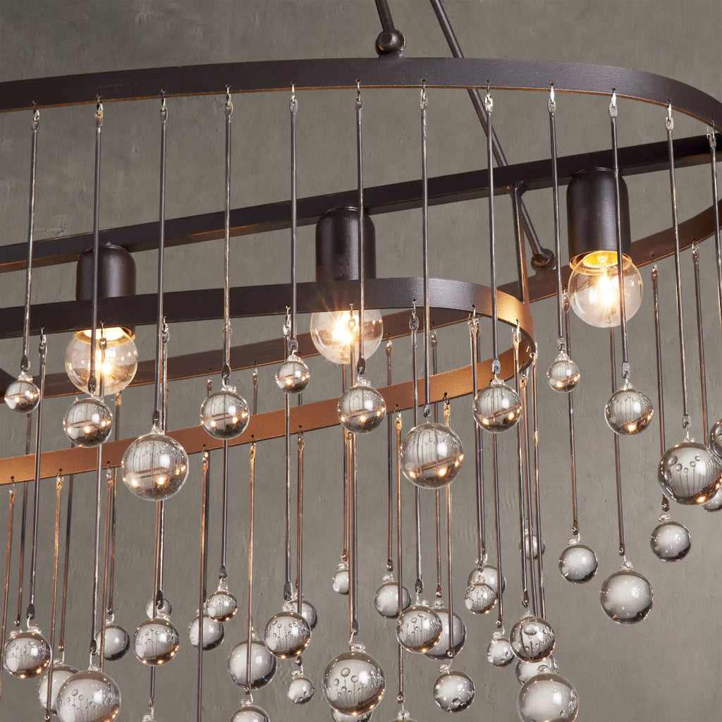 Aurelle Oval Crystal Ball 7 Light Chandelier