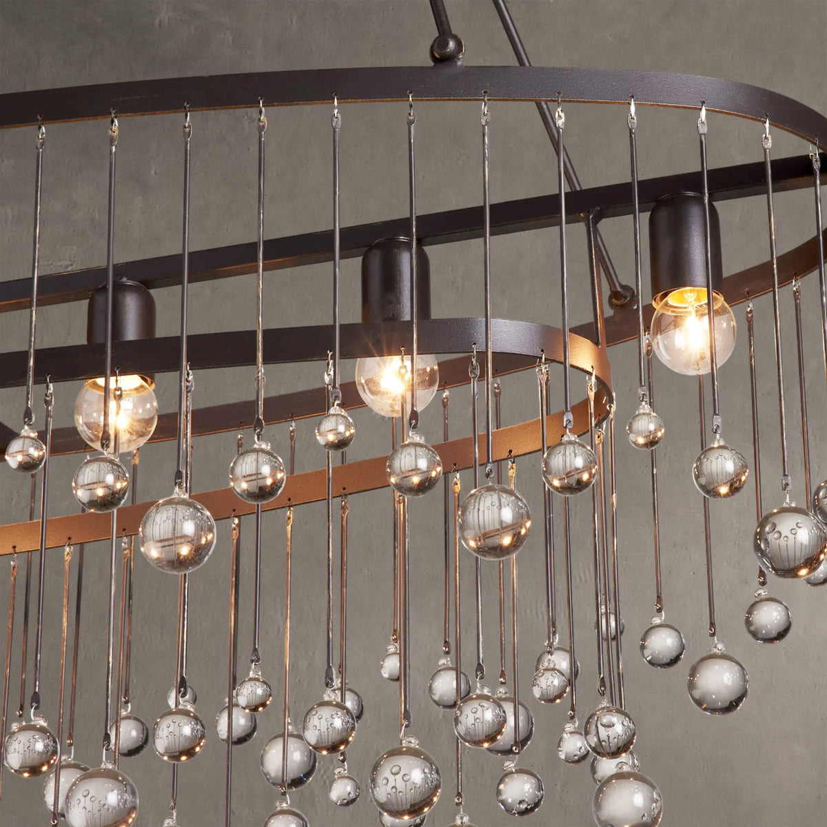 Aurelle Oval Crystal Ball 7 Light Chandelier
