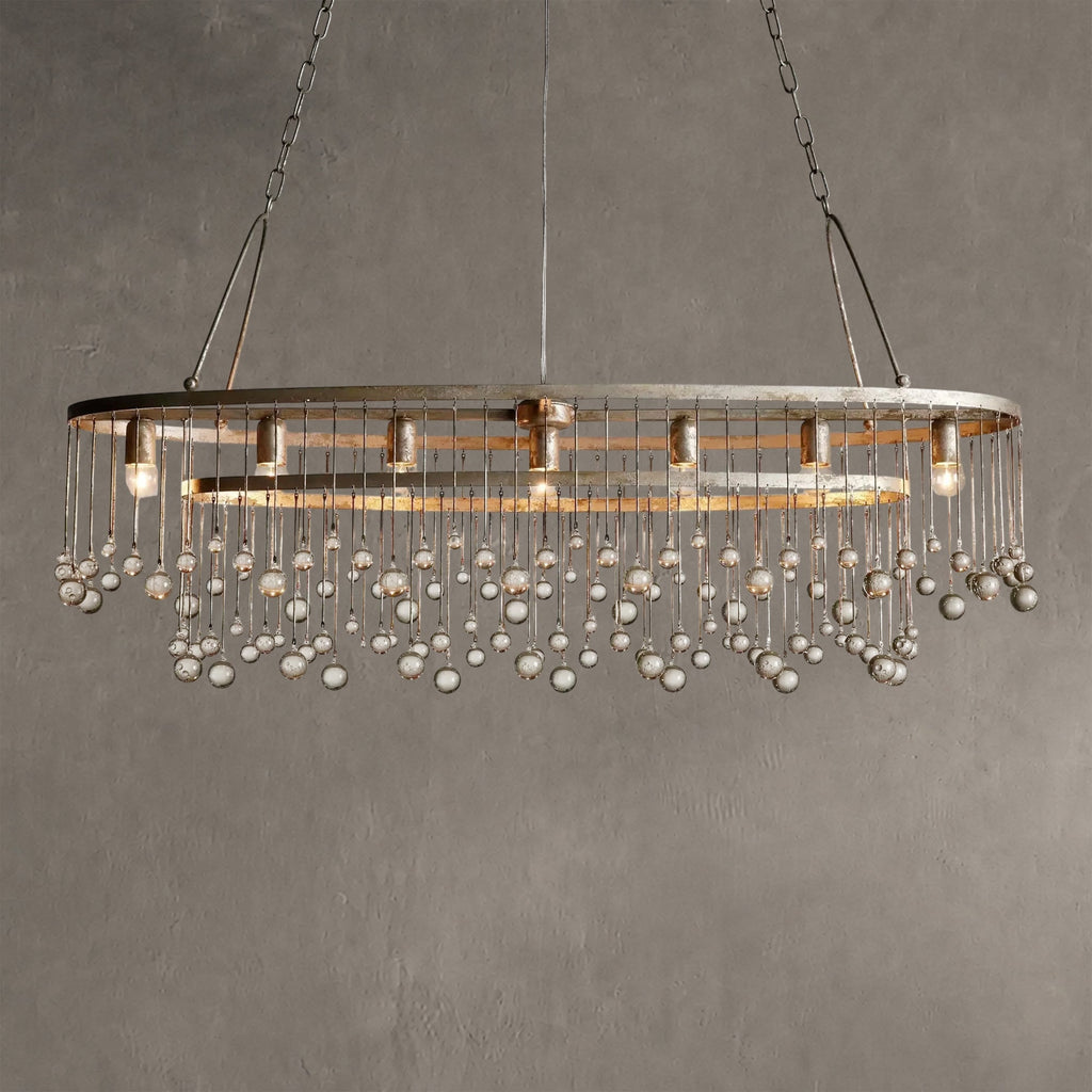 Aurelle Oval Crystal Ball 7 Light Chandelier