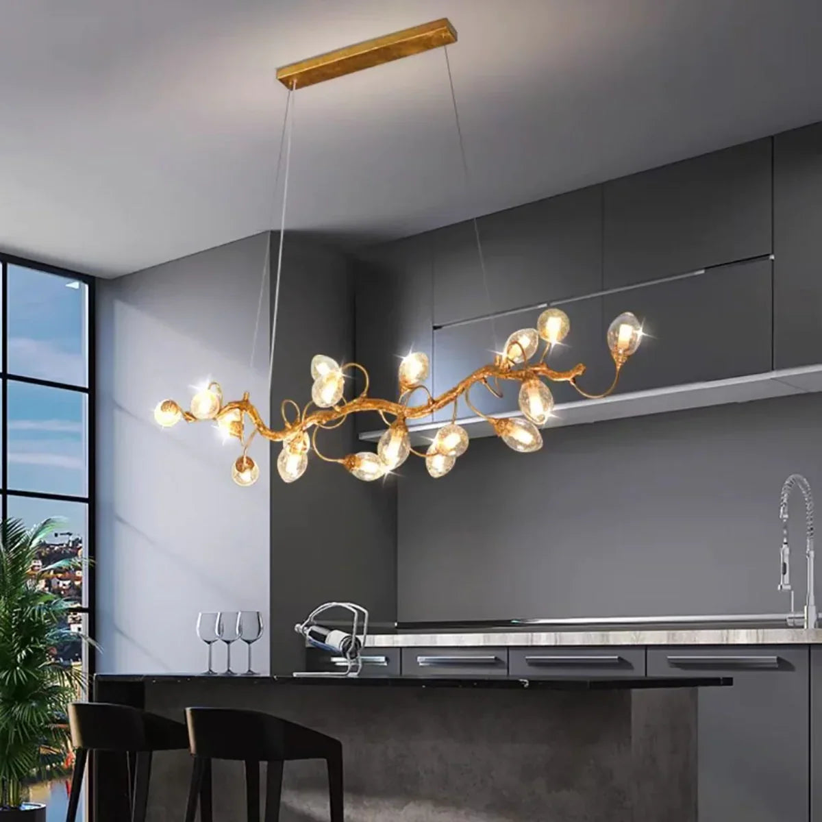 Glass Egg Art Clear Bubble Chandelier for Dining Room/Kitchen Island/Living Room