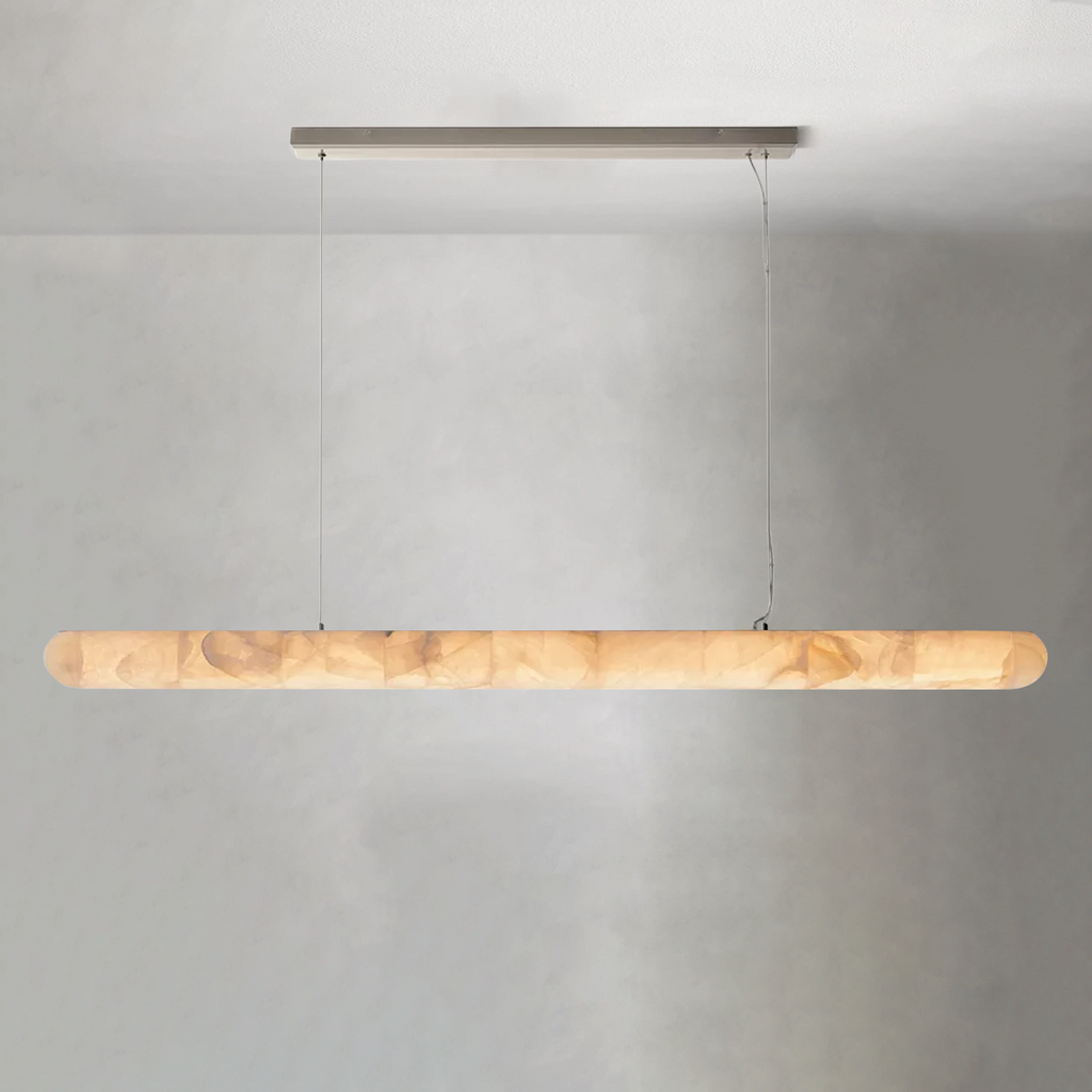 Rivaga Lisse Alabaster Linear Chandelier 60" 80"