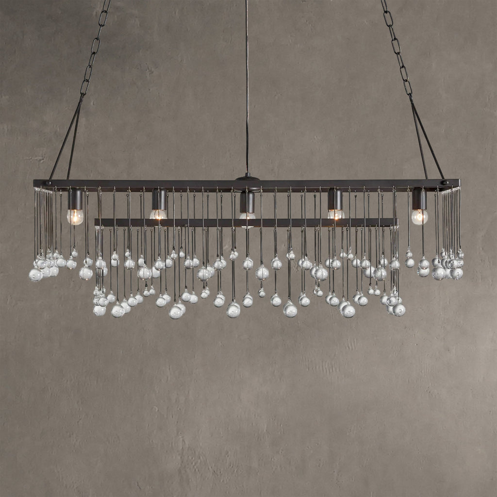 Aurelle Crystal Ball Rectangular Chandelier 47'' 60''