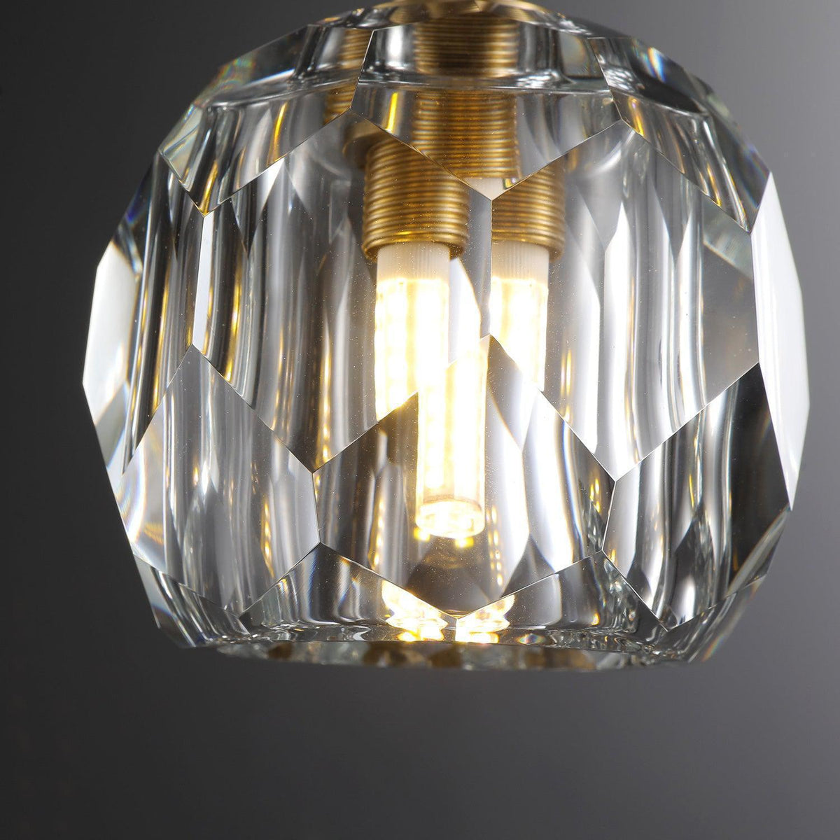 Bille De Crystal Glass Cord Pendant 5''D