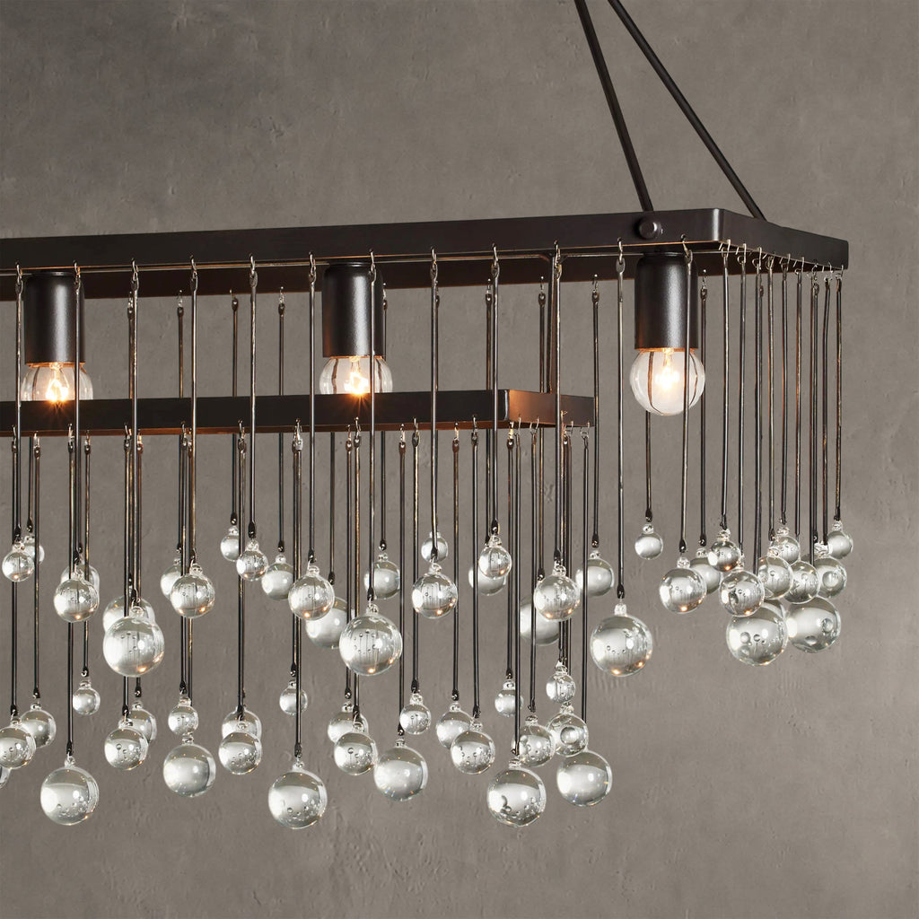 Aurelle Crystal Ball Rectangular Chandelier 47'' 60''