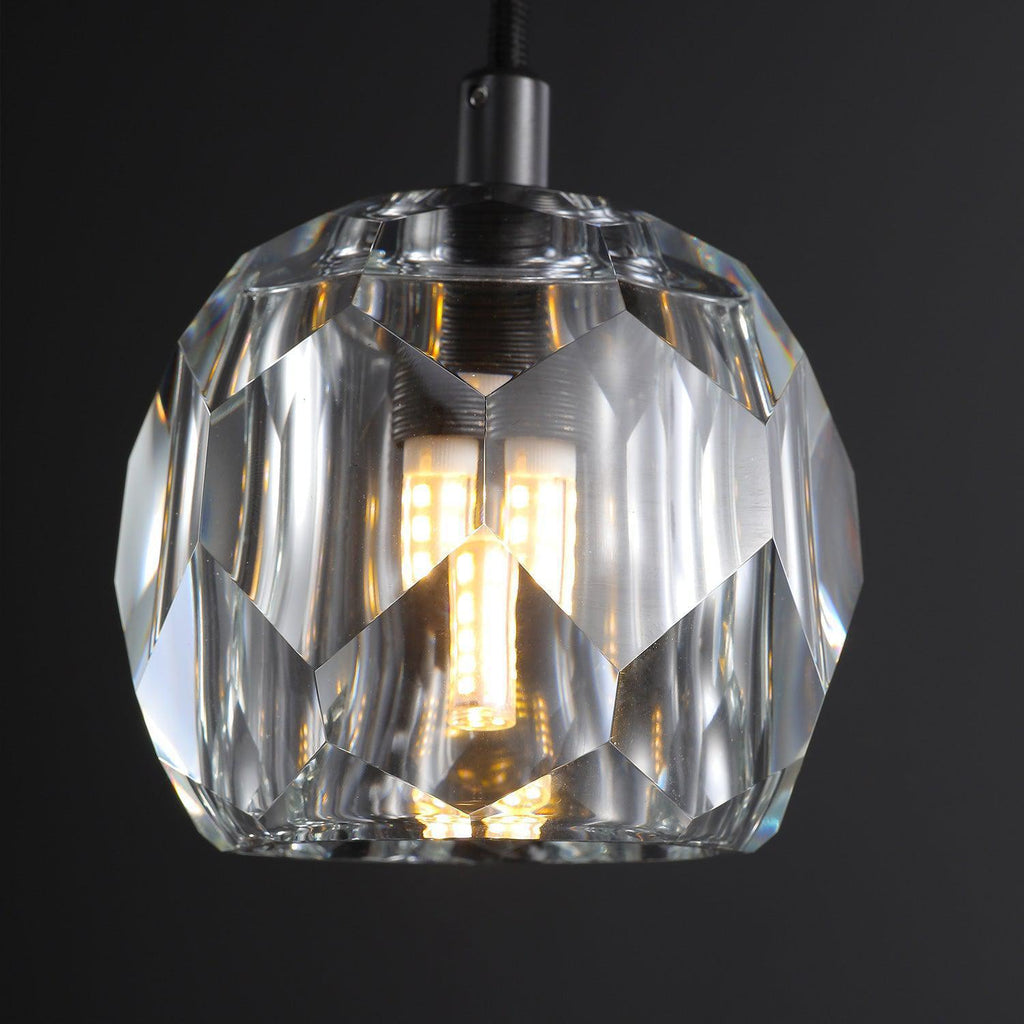 Bille De Crystal Glass Cord Pendant 5''D
