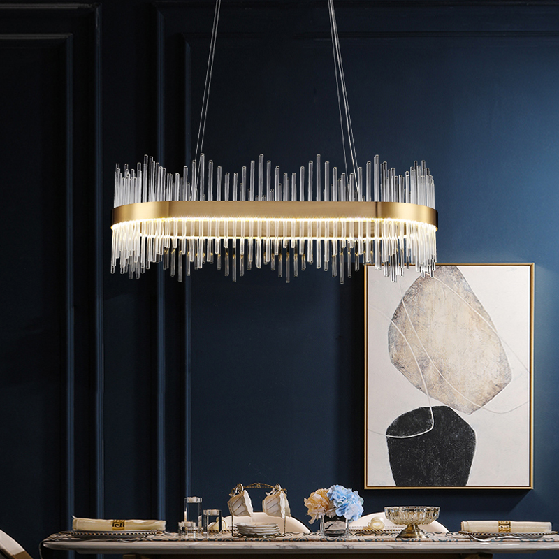Skylar Oval Glass Chandelier For Dining Room