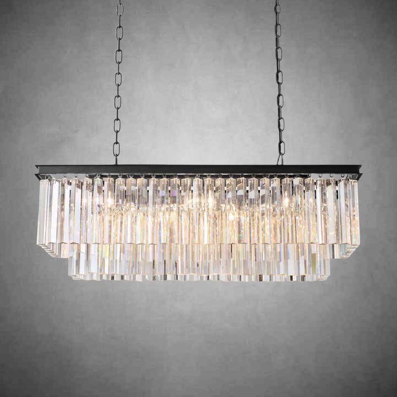 1920s Odaon Art Deco Rectangular Chandelier 40''49"59''72''