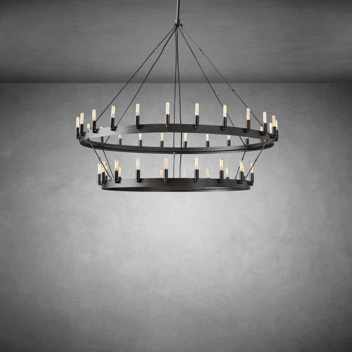 Celestine Vintage Filament Two-Tier Chandelier