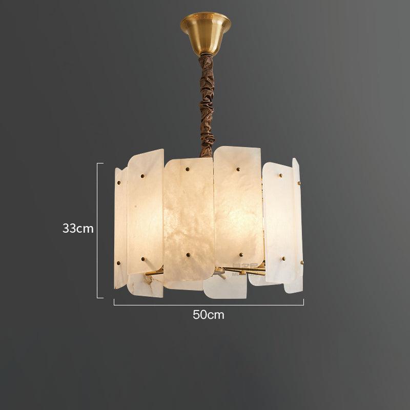 Marble Alabaster Lorry Round Chandelier 20" 31"
