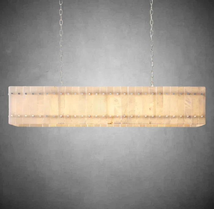Sun Marcus Alabaster Linear Chandelier 54"72"