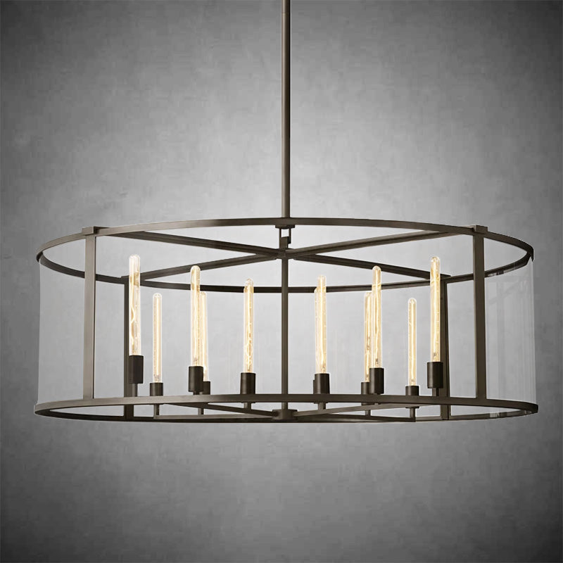 Baker Glass Lantern Modern Round Chandelier 33''44"55''