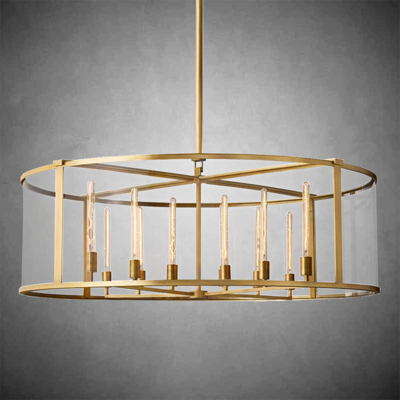 Baker Glass Lantern Modern Round Chandelier 33''44"55''