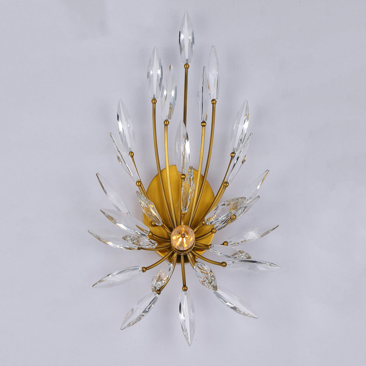 Elegant Lily Starburst Crystal Sputnik Wall Sconce Light