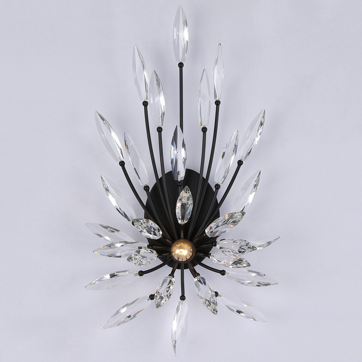 Elegant Lily Starburst Crystal Sputnik Wall Sconce Light