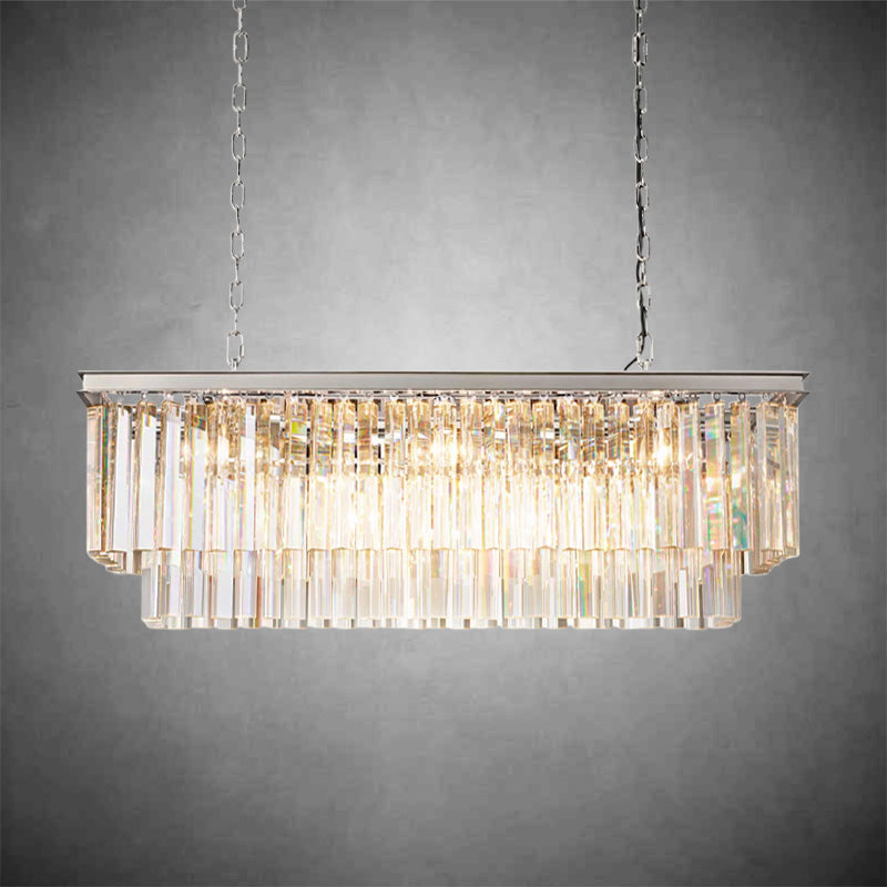 1920s Odaon Art Deco Rectangular Chandelier 40''49"59''72''