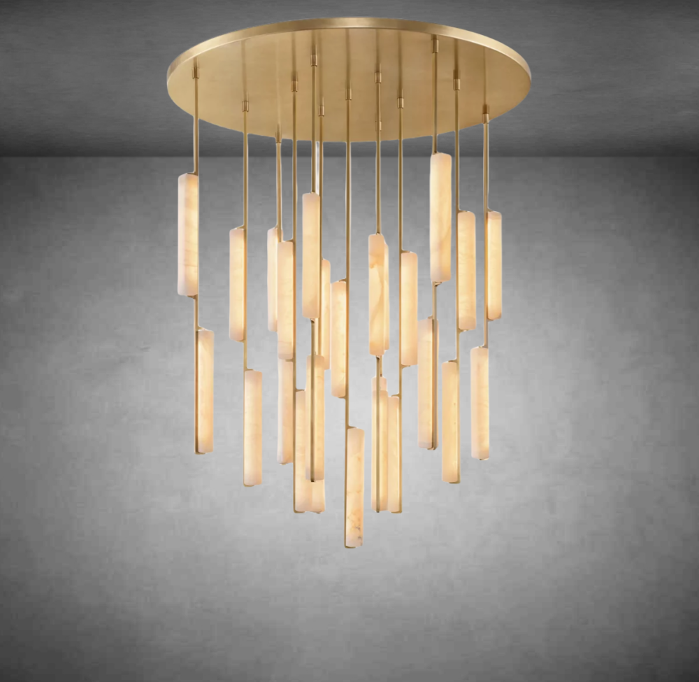 Auduban Alabaster Round Chandelier