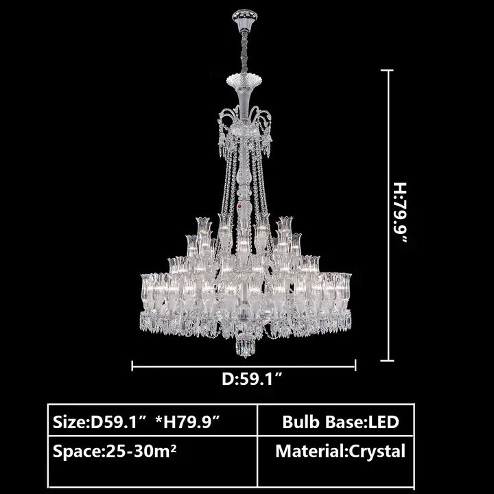 Multi Layer Chrome Crystal Chandelier in French Style with Romantic Branch Flowers for Grand Hallway and Staircase