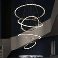 Rock Crystal Multi Rings Chandelier For Staircase - Calmoxve