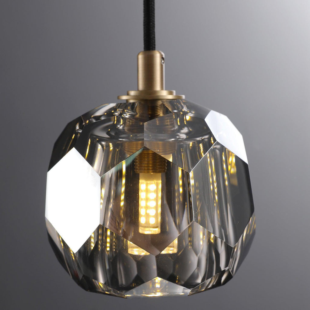 Bille De Crystal Glass Cord Pendant 5''D