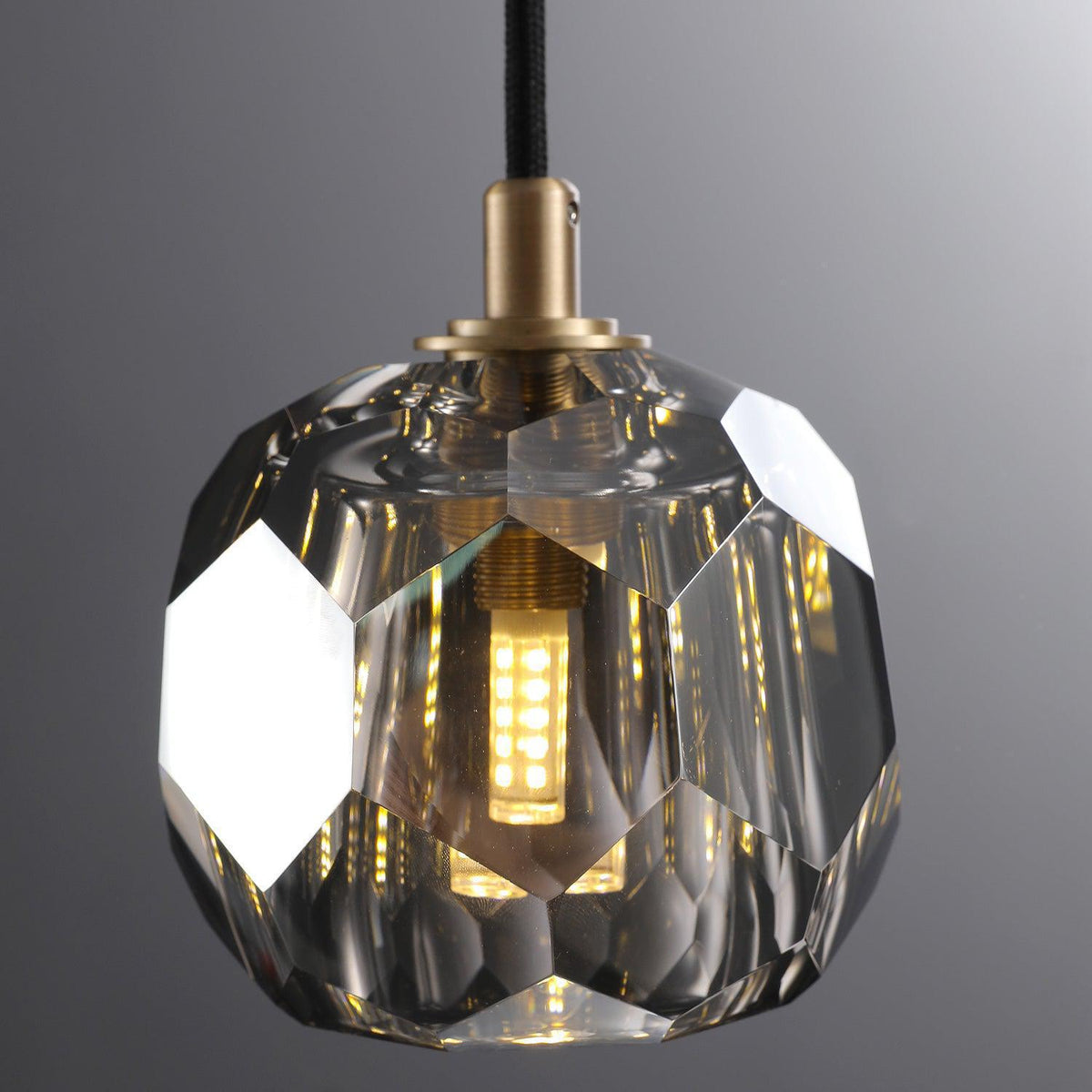 Bille De Crystal Glass Cord Pendant 5''D