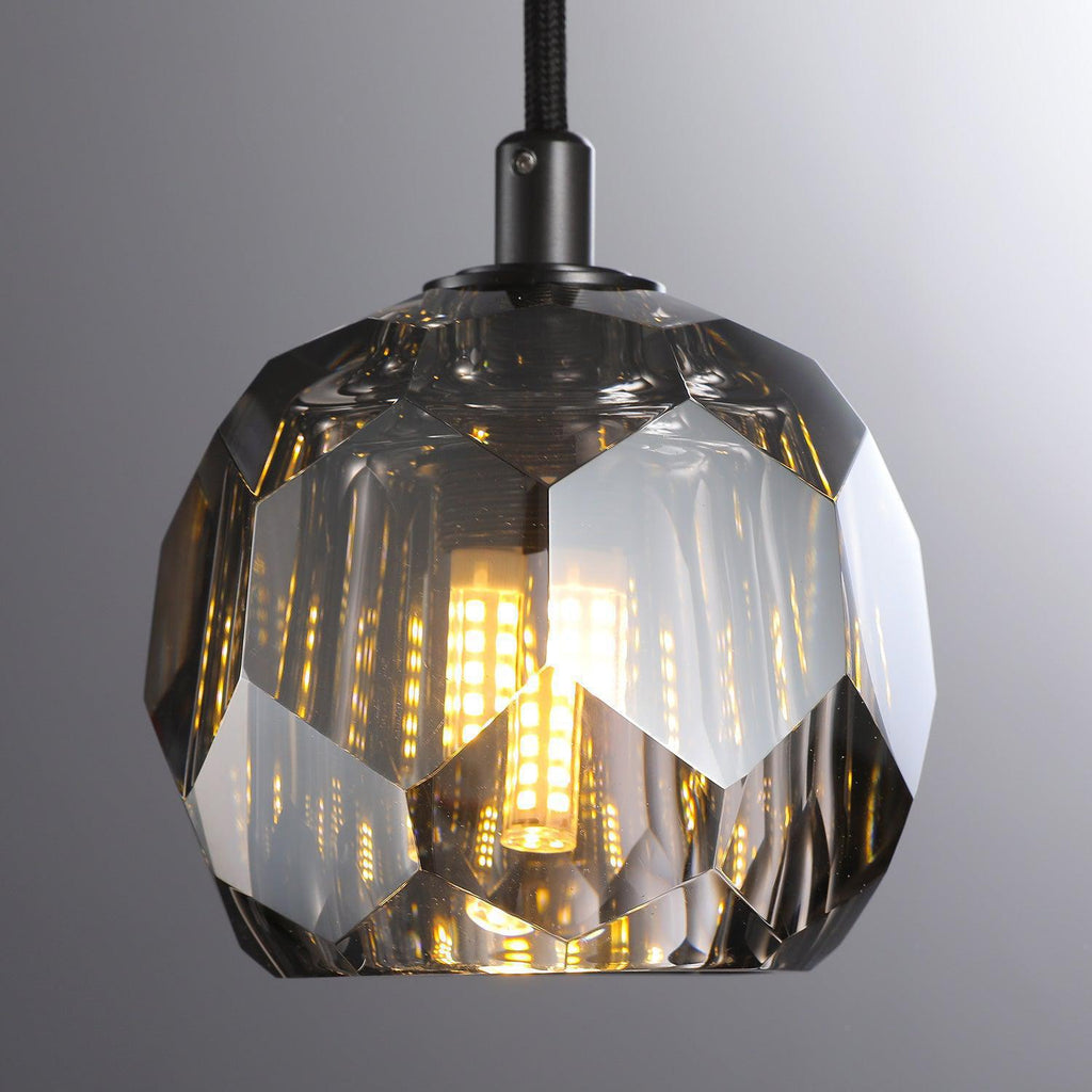 Bille De Crystal Glass Cord Pendant 5''D