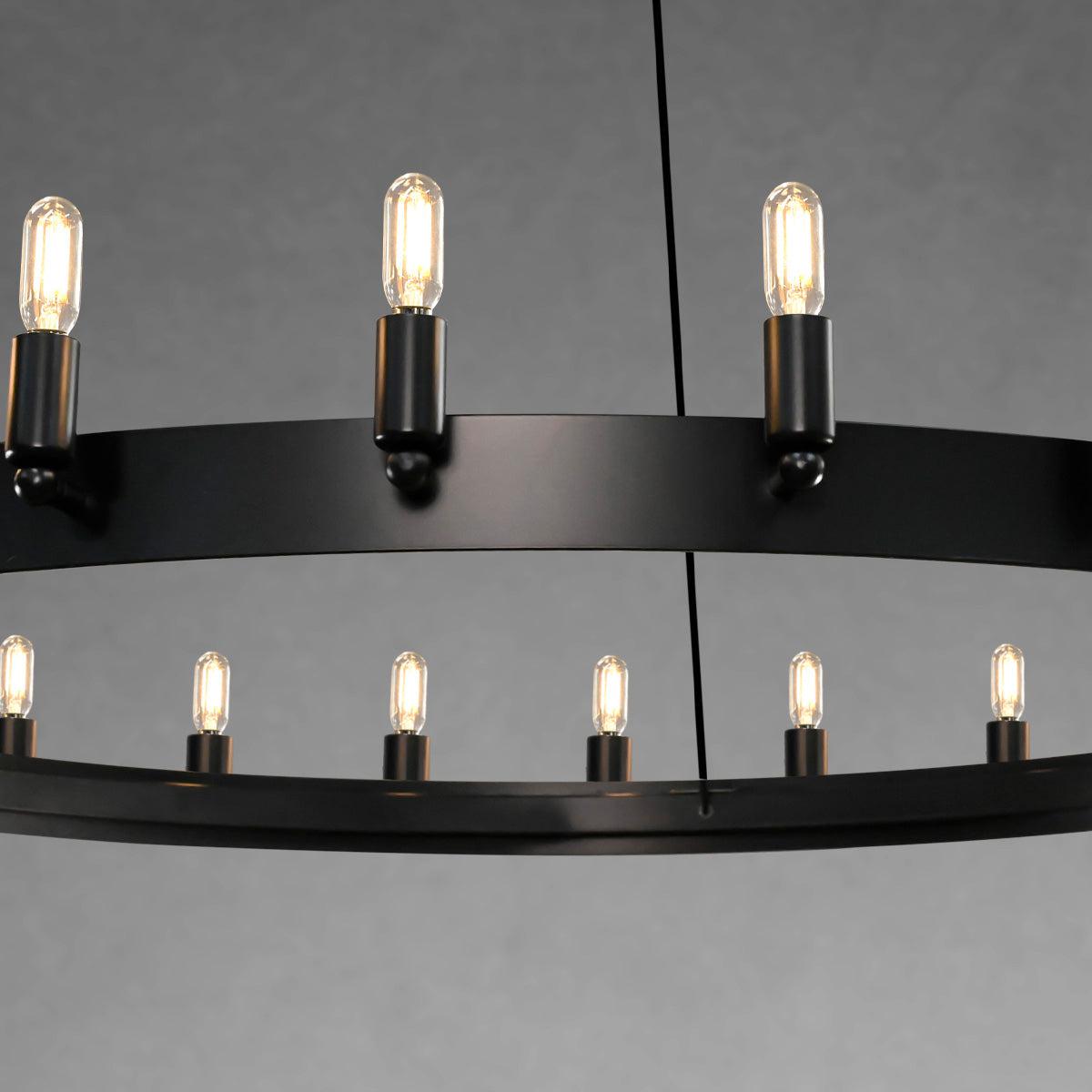 Camina Vintage Candelabra Round Chandelier 63"
