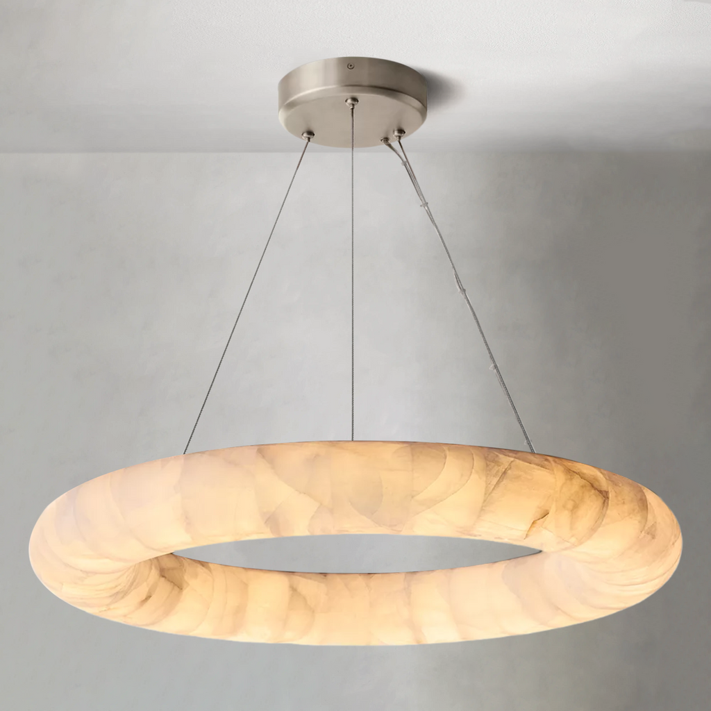 Rivaga Lisse Alabaster Round Chandelier 31" 41" 61"D