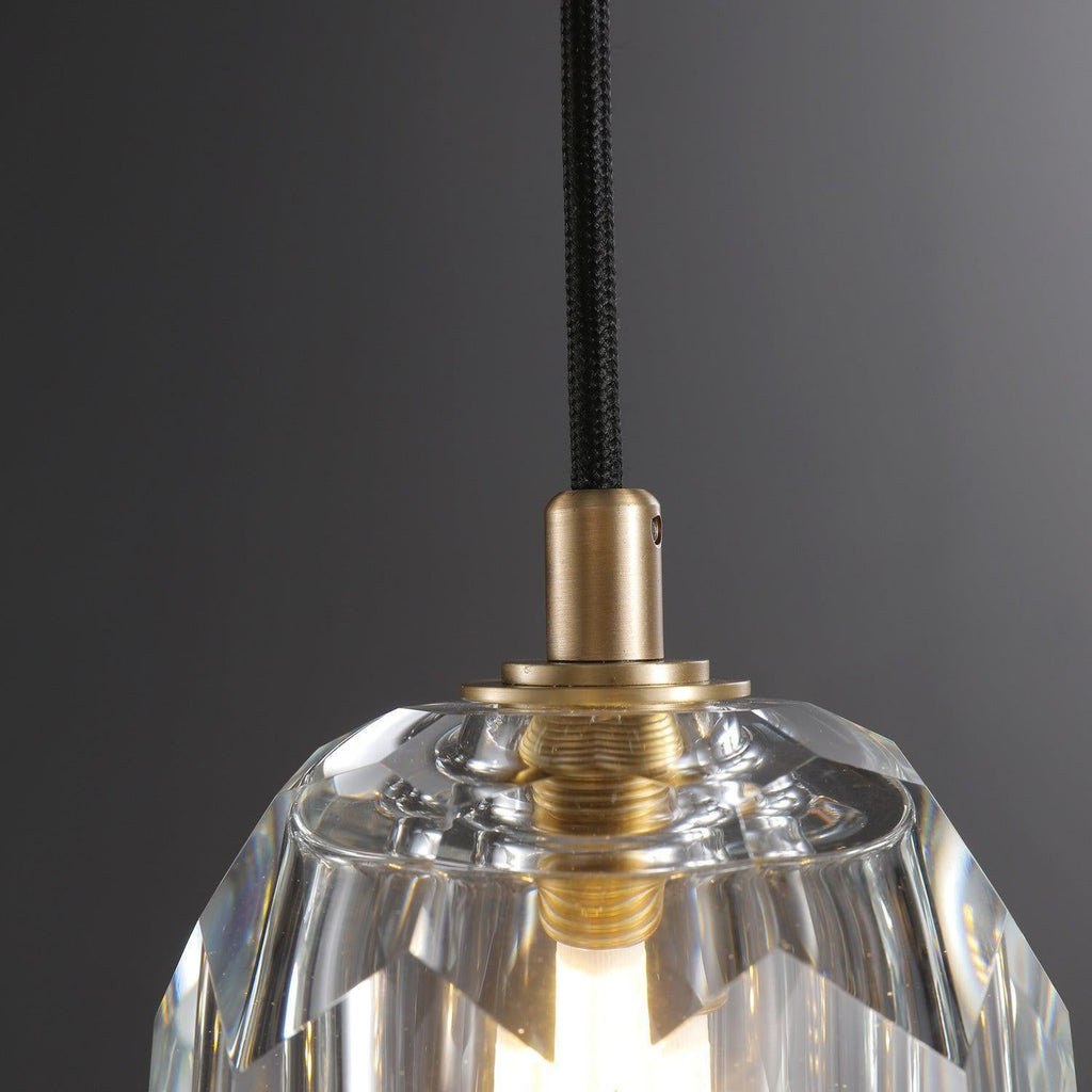 Bille De Crystal Glass Cord Pendant 5''D