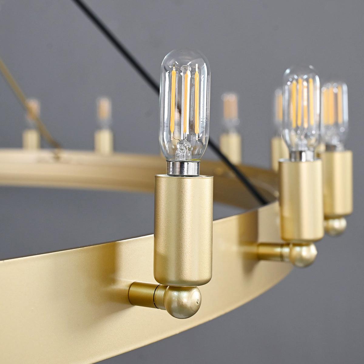 Camina Vintage Filament 2-Tier Round Chandelier 63''