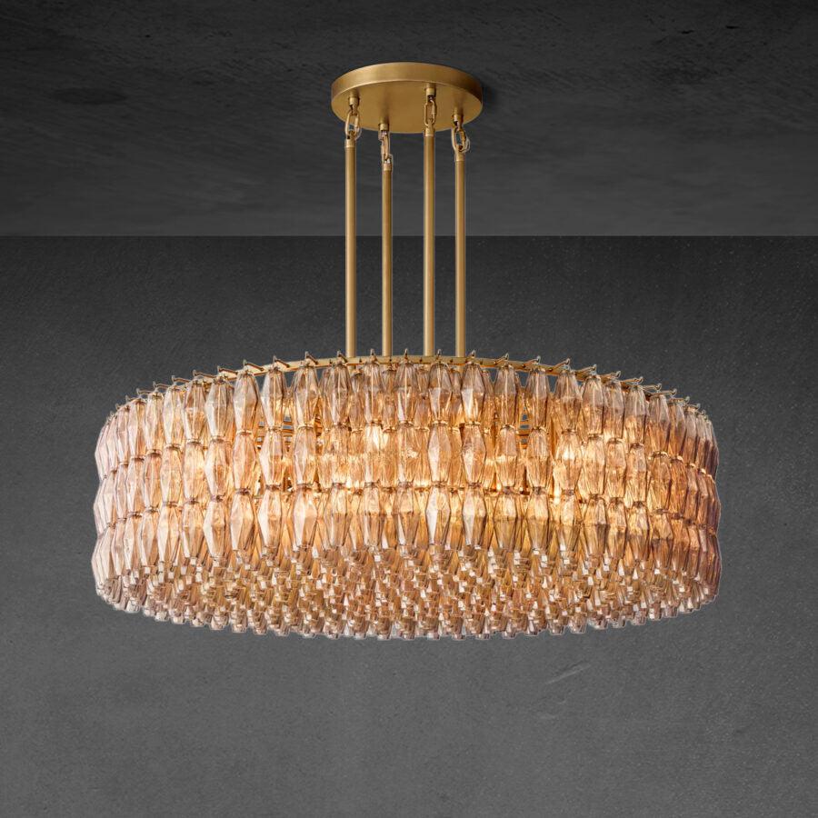 Chiaravalle Smoke Glass Round Chandelier 37"47‘’62‘’