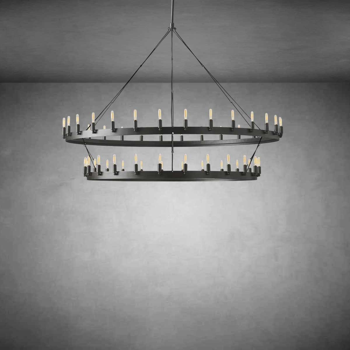 Celestine Vintage Filament Two-Tier Chandelier