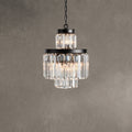 Lyndore 6-Light Chandelier Faceted Glass Crystals Rustic Iron Frame