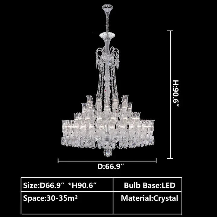 Multi Layer Chrome Crystal Chandelier in French Style with Romantic Branch Flowers for Grand Hallway and Staircase