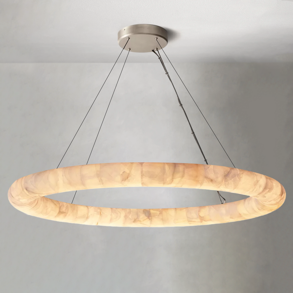 Rivaga Lisse Alabaster Round Chandelier 31" 41" 61"D
