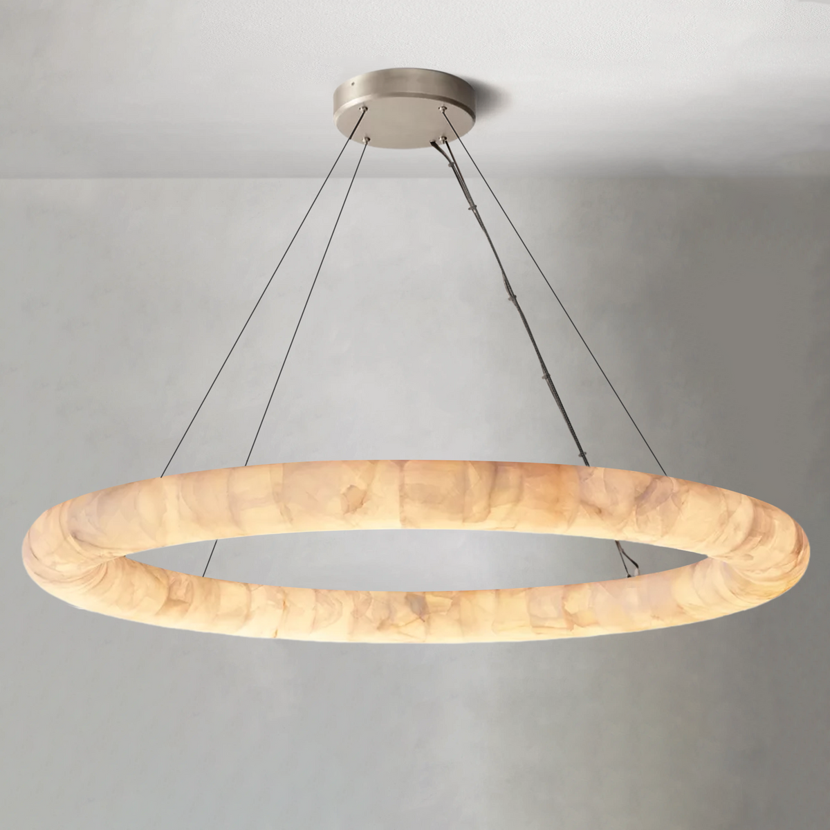 Rivaga Lisse Alabaster Round Chandelier 31" 41" 61"D