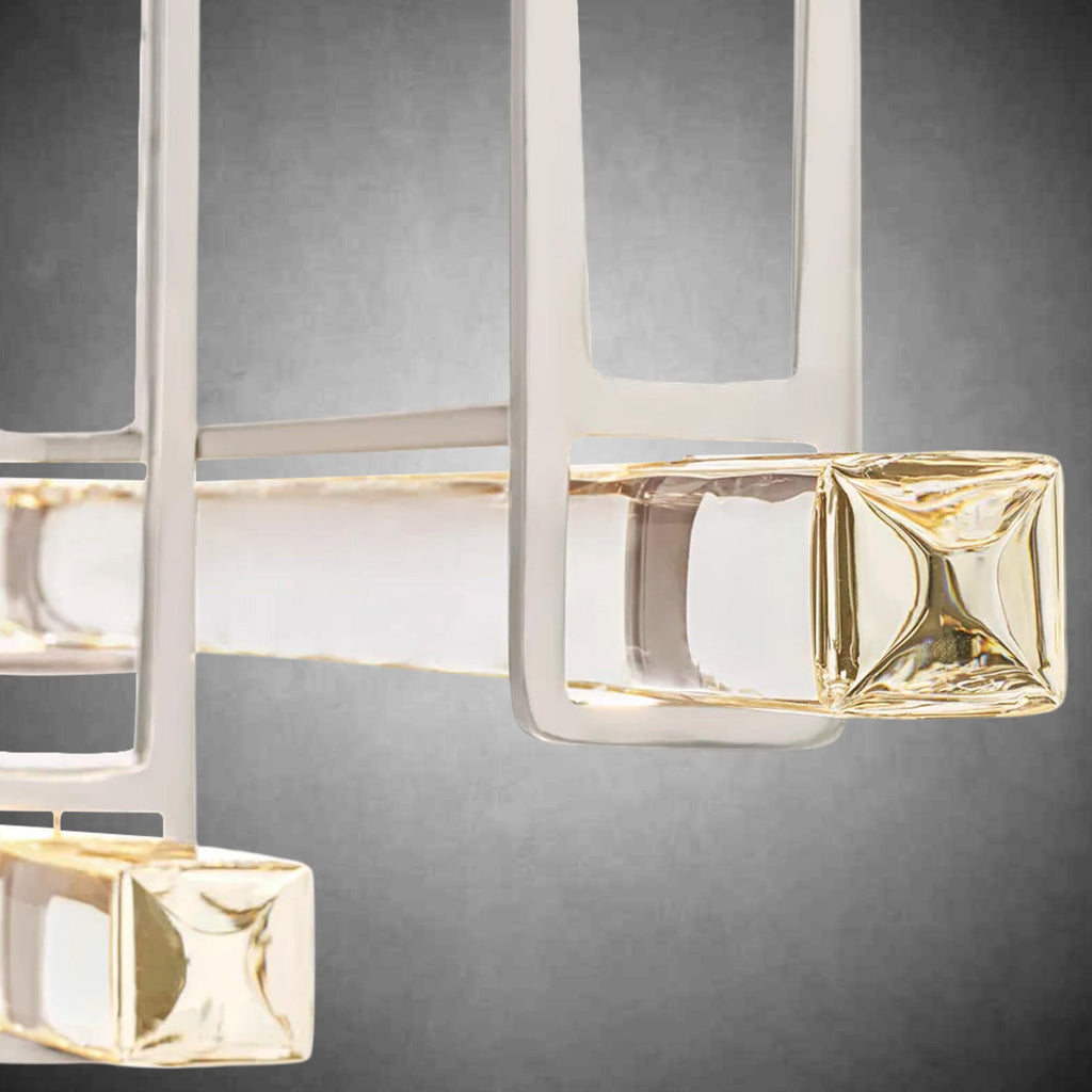 Auduban Crystal Triple Bar Linear Chandelier