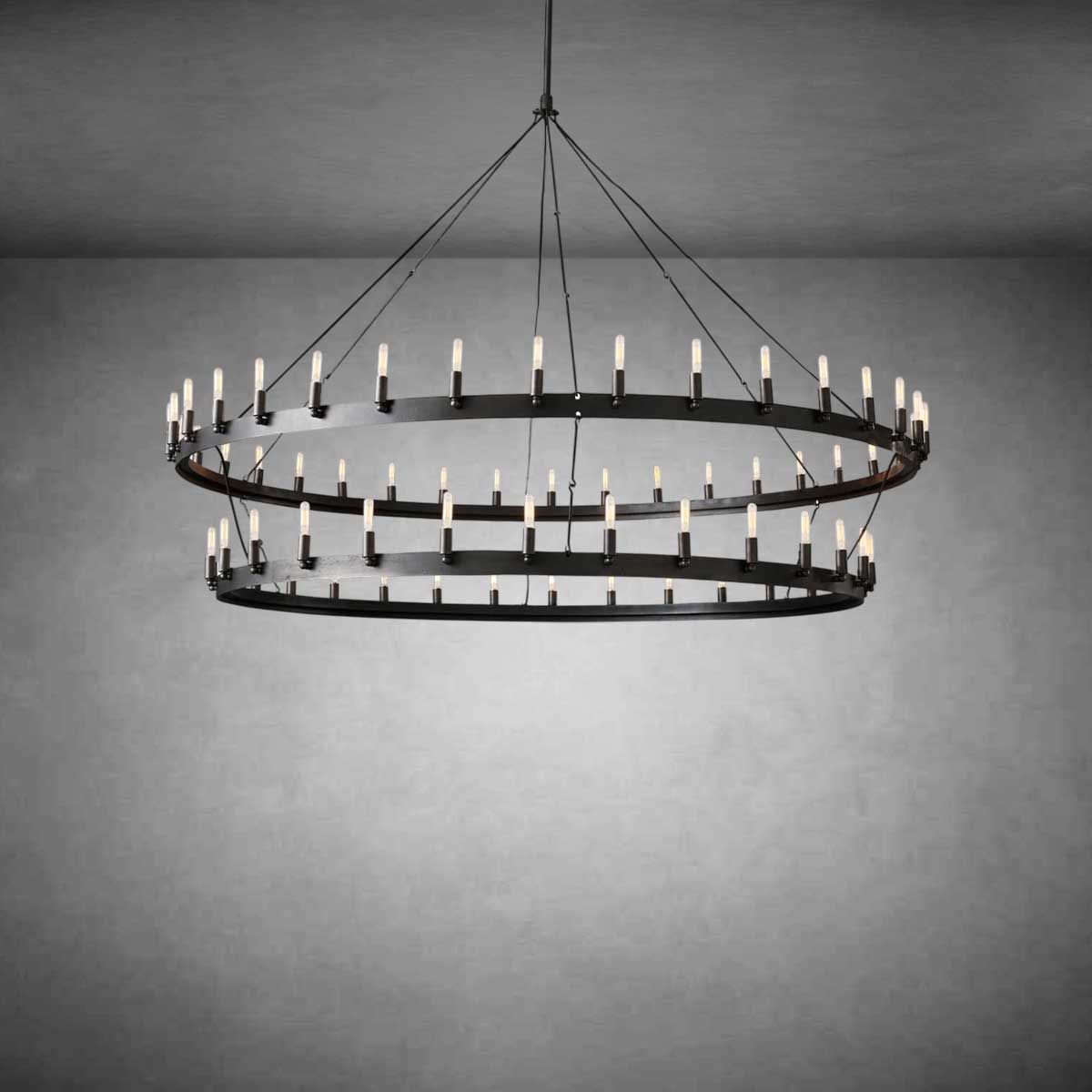 Celestine Vintage Filament Two-Tier Chandelier