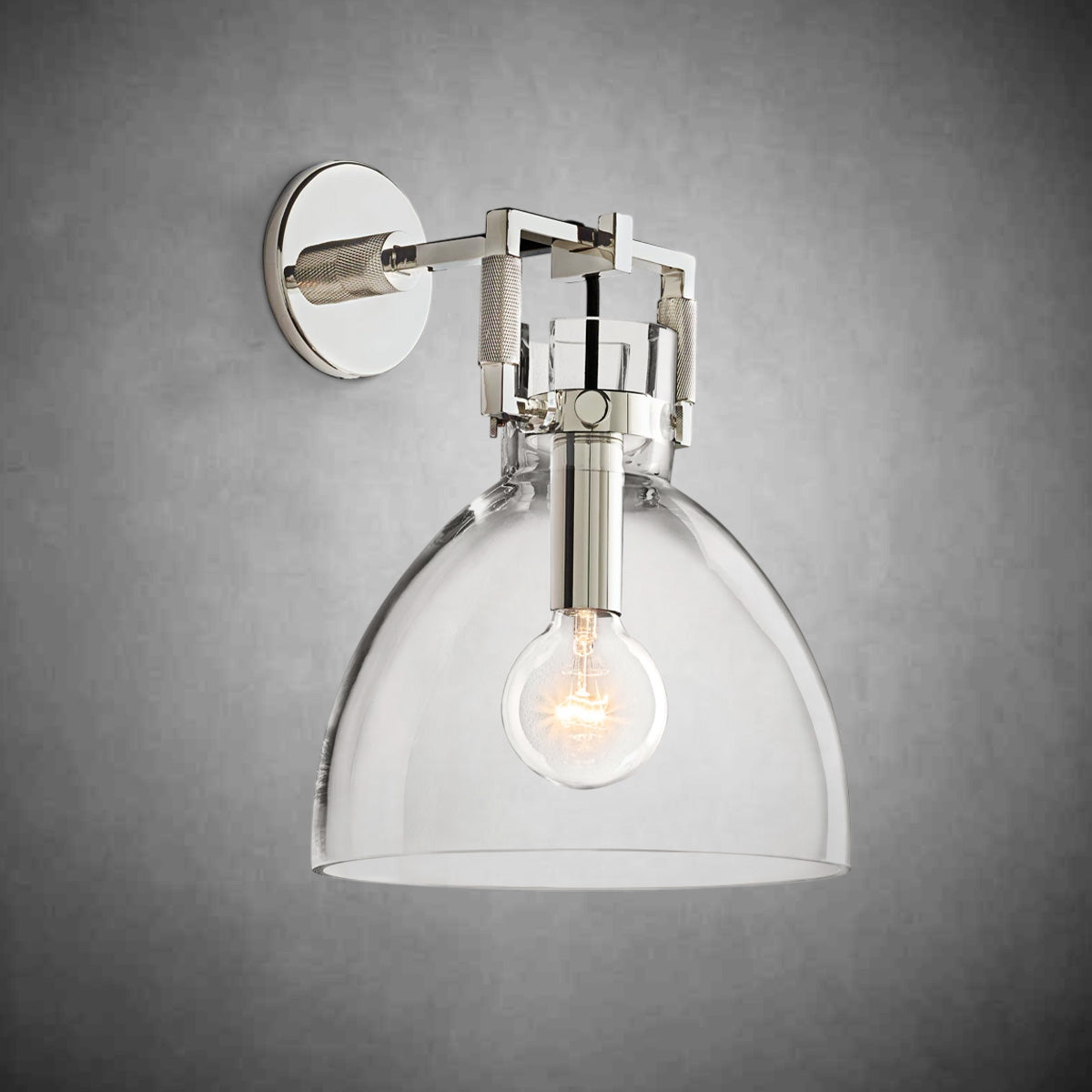 Machine Glass Cloche Sconce 8''10''