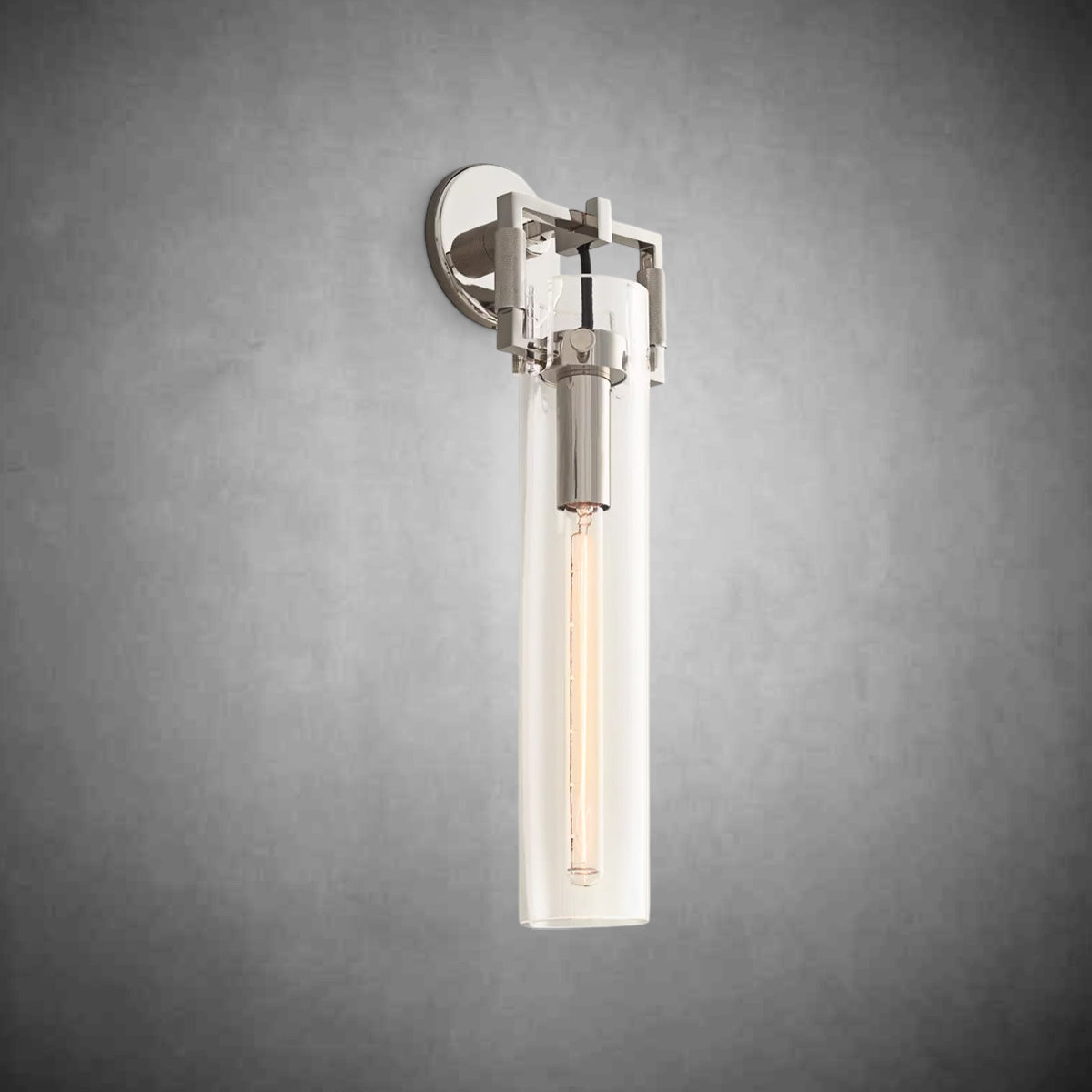 Machine Glass Cylinder Wall Sconce 9''12''16"