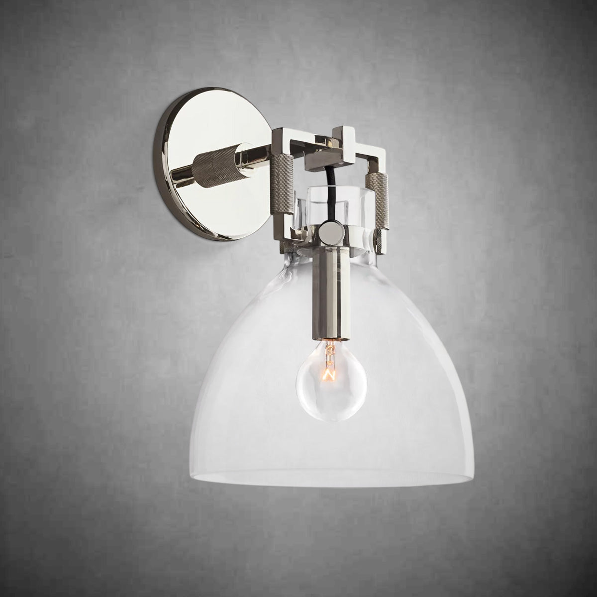 Machine Glass Cloche Sconce 8''10''