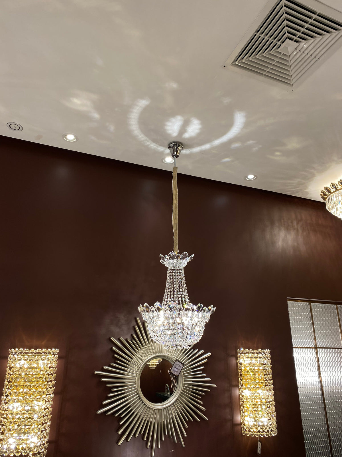 Luxury Empire Branch Crystal Chandelier Pendant Light for Entryway and Foyer