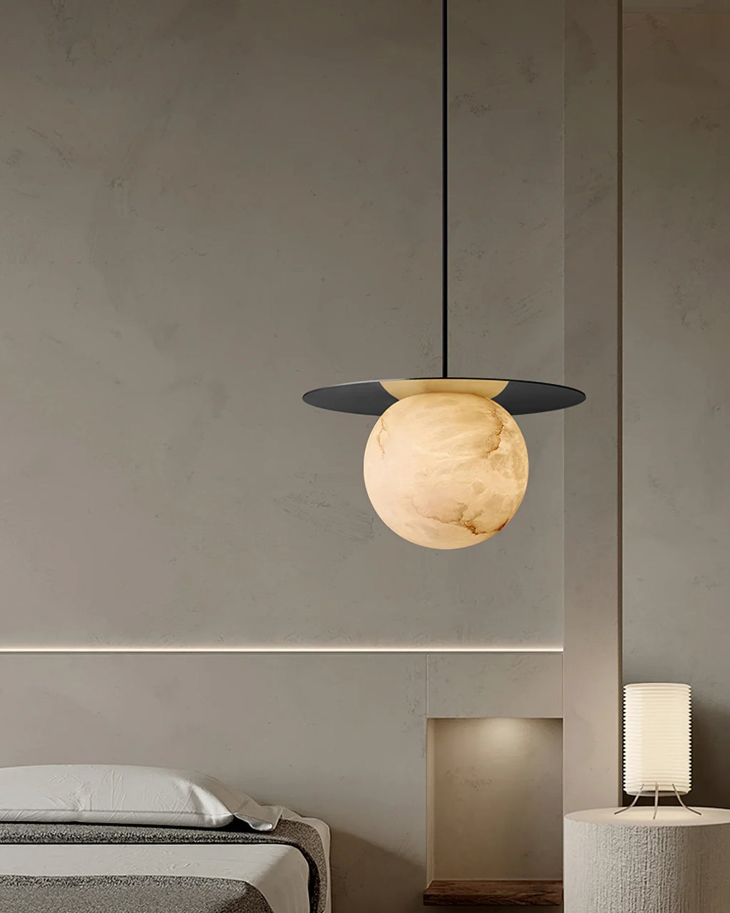 Spanish Alabaster Bedside Pendant Light