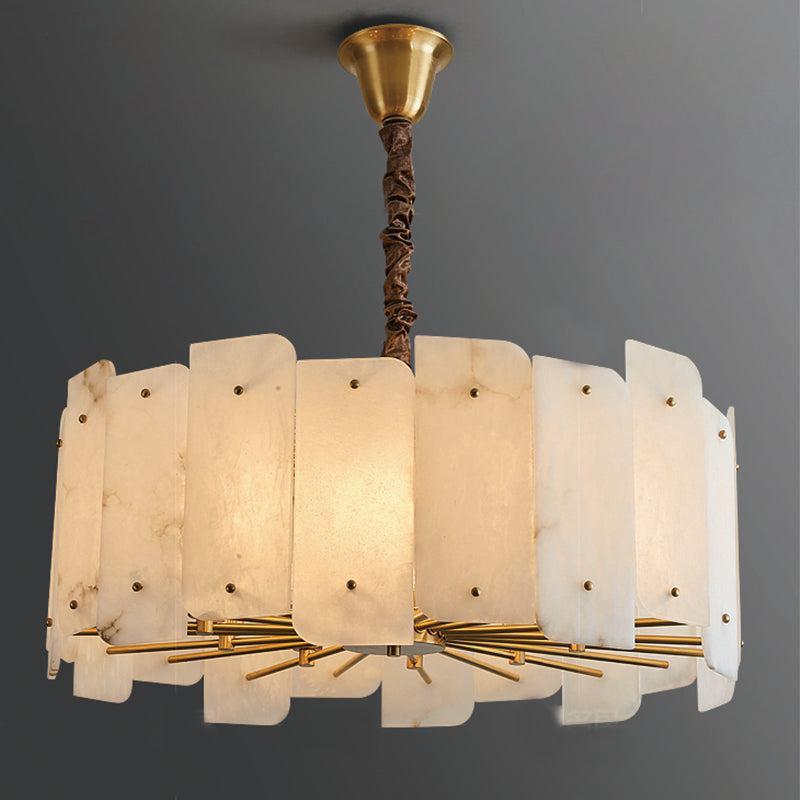 Marble Alabaster Lorry Round Chandelier 20" 31"