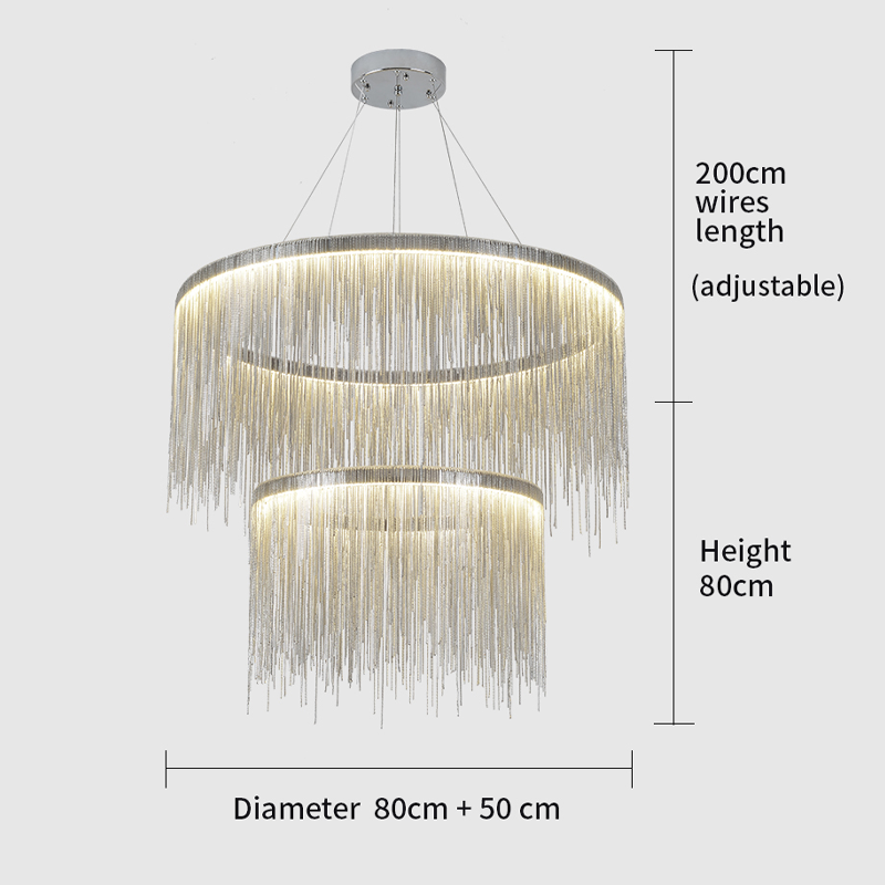 Vicky Two-tier Chain Tassel Round Chandelier