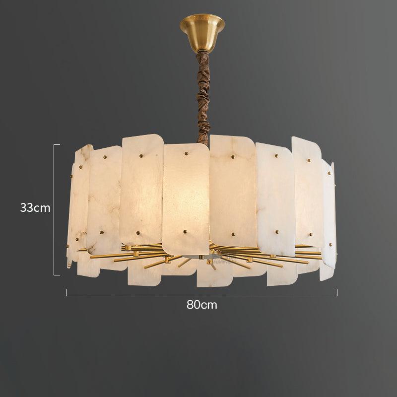 Marble Alabaster Lorry Round Chandelier 20" 31"
