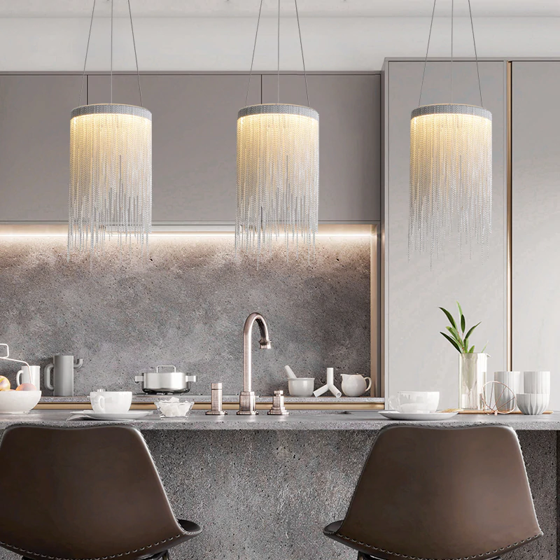 Vicky Modern Chain Tassel Round Chandelier