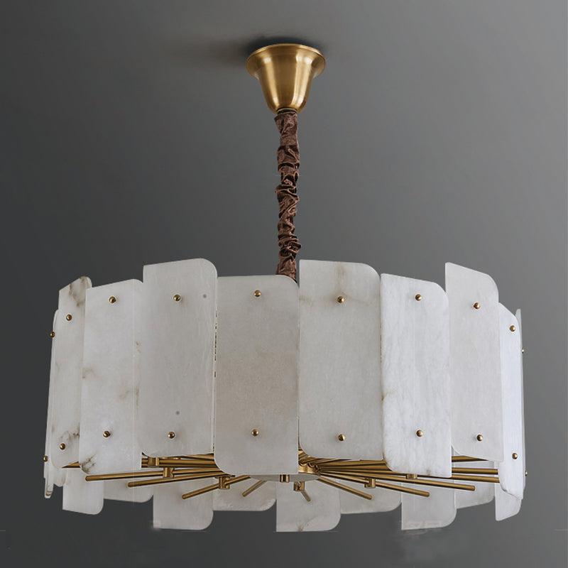 Marble Alabaster Lorry Round Chandelier 20" 31"