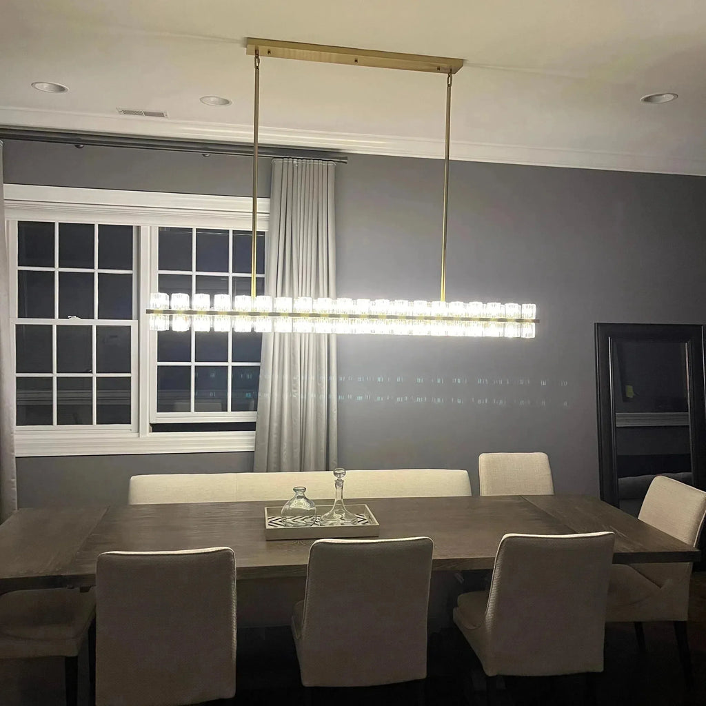 Arcachen Crystal Rectangular Chandelier 54"